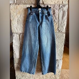 Alice + Olivia Vintage Light Blue Wide Leg Denim Jeans